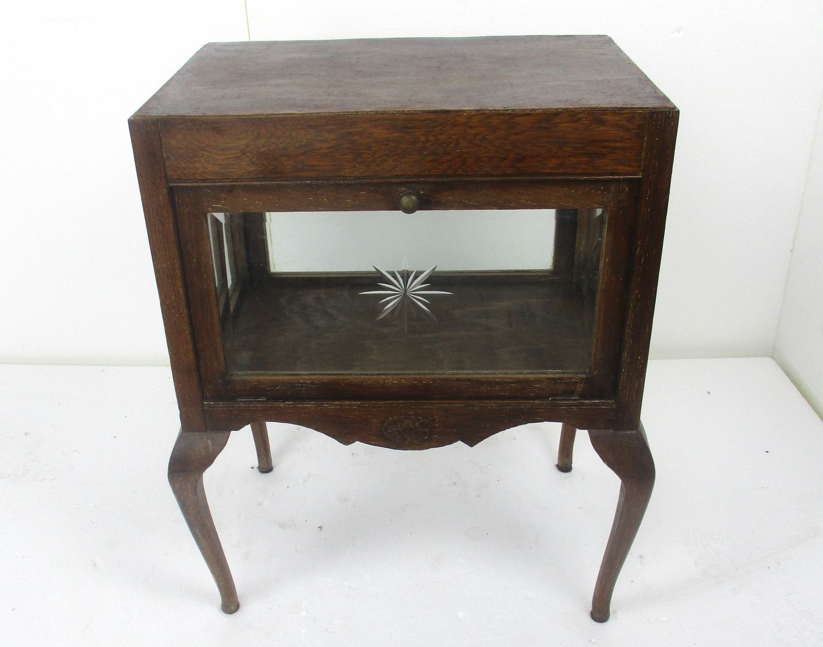 Vintage Butler Table Cabinet Dumbwaiter Display Liquor Cabinet Etched Glass  Cou photo furniture
