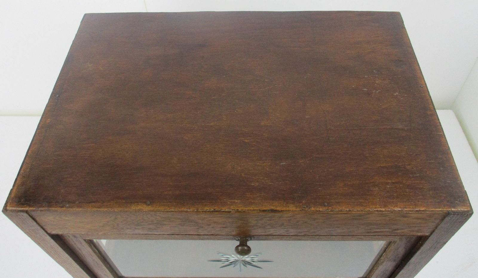 Vintage Butler Table Cabinet Dumbwaiter Display Liquor Cabinet Etched Glass  Cou photo 485.0