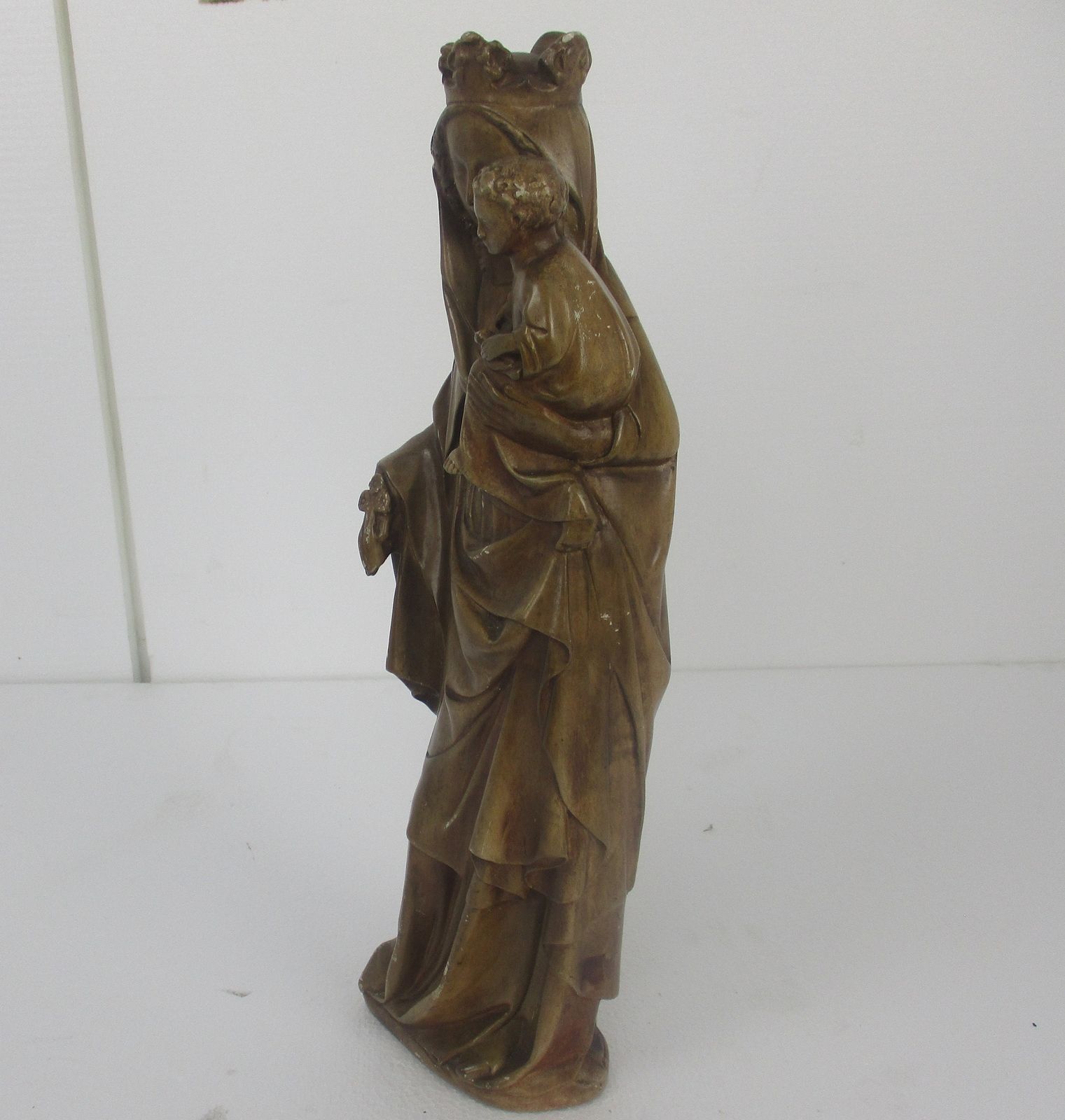 Statue Virgin Mary Our Lady Madonna With Infant Jesus Large Plaster 20.86&Quot photo buy