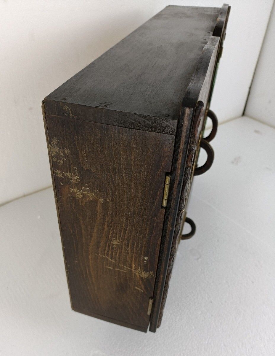photo for sale Art Deco Double Antique Medicine Apothecary Cabinet Brass Trim Kitchen Bathroom