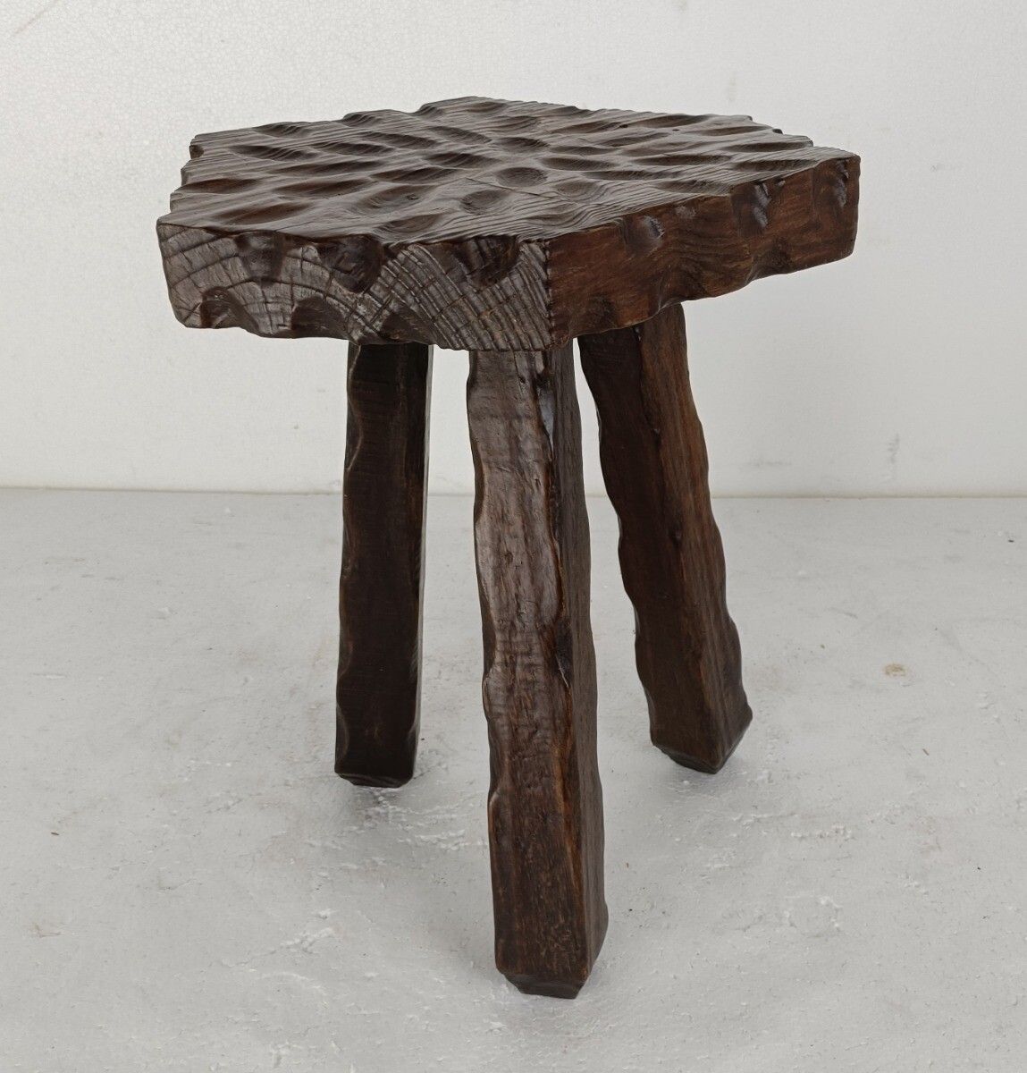 Spanish Tripod Side Display Wine Milking Stool Table Pedestal Plant Bonsai Stand photo for sale