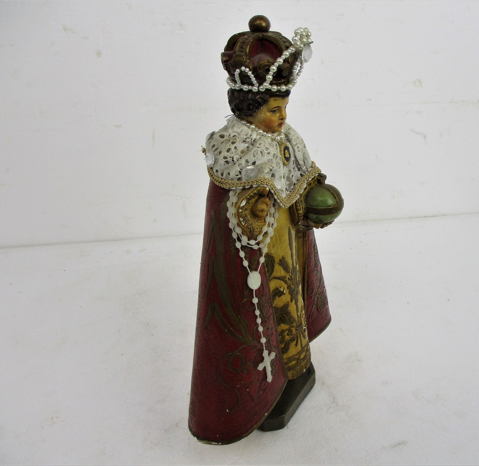 Statue Infant Of Prague Infant Jesus Santo Nino Plaster Chapel Collector Wow Fab photo Art
