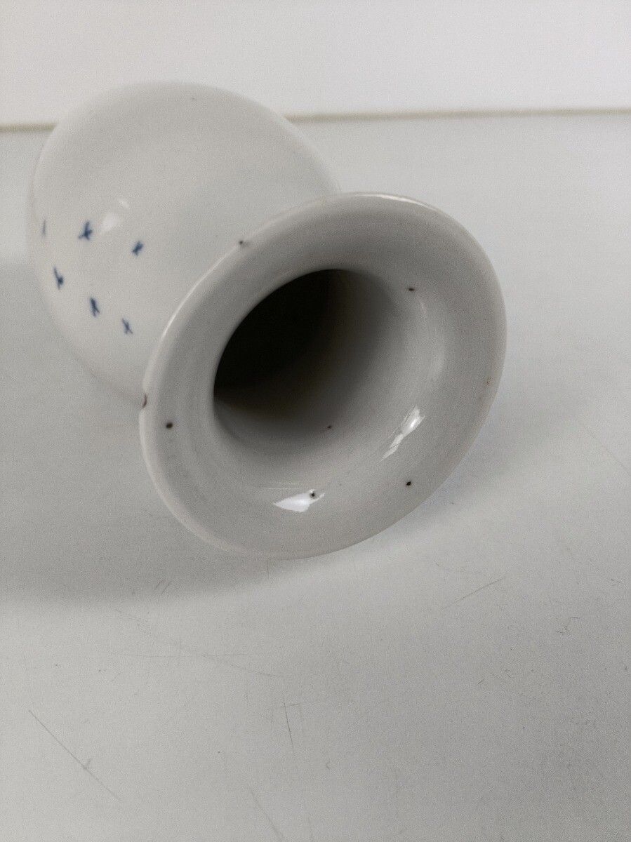 Antique Japanese Blue White Vase Hand Painted Decorative photo vintage