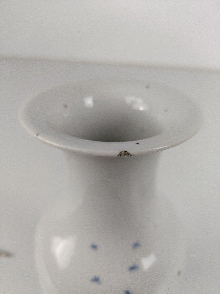 photo for sale Antique Japanese Blue White Vase Hand Painted Decorative
