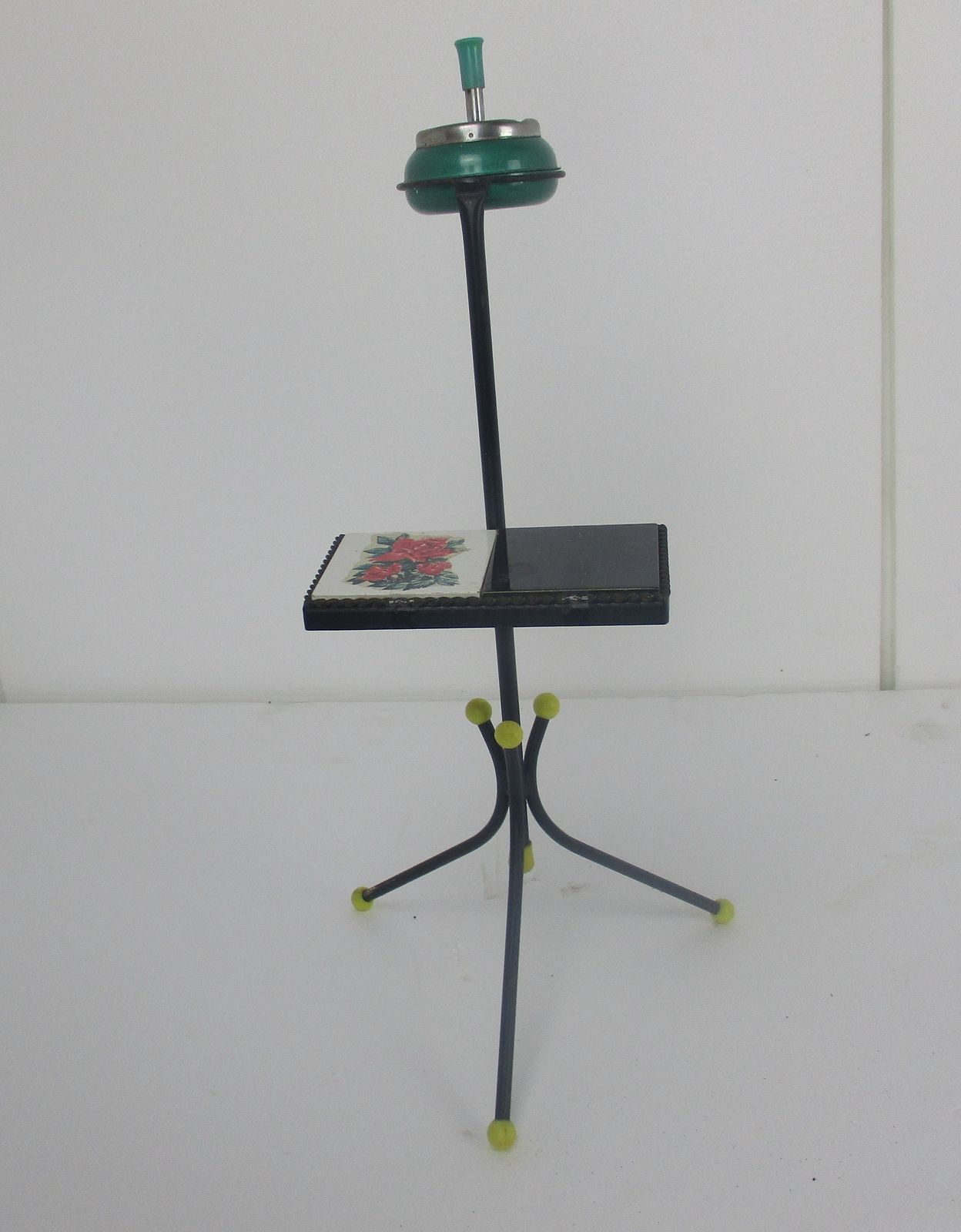 Funky Mid Century Modern Standing Ashtray Pedestal Side Table Tiles Retro Funky photo furniture