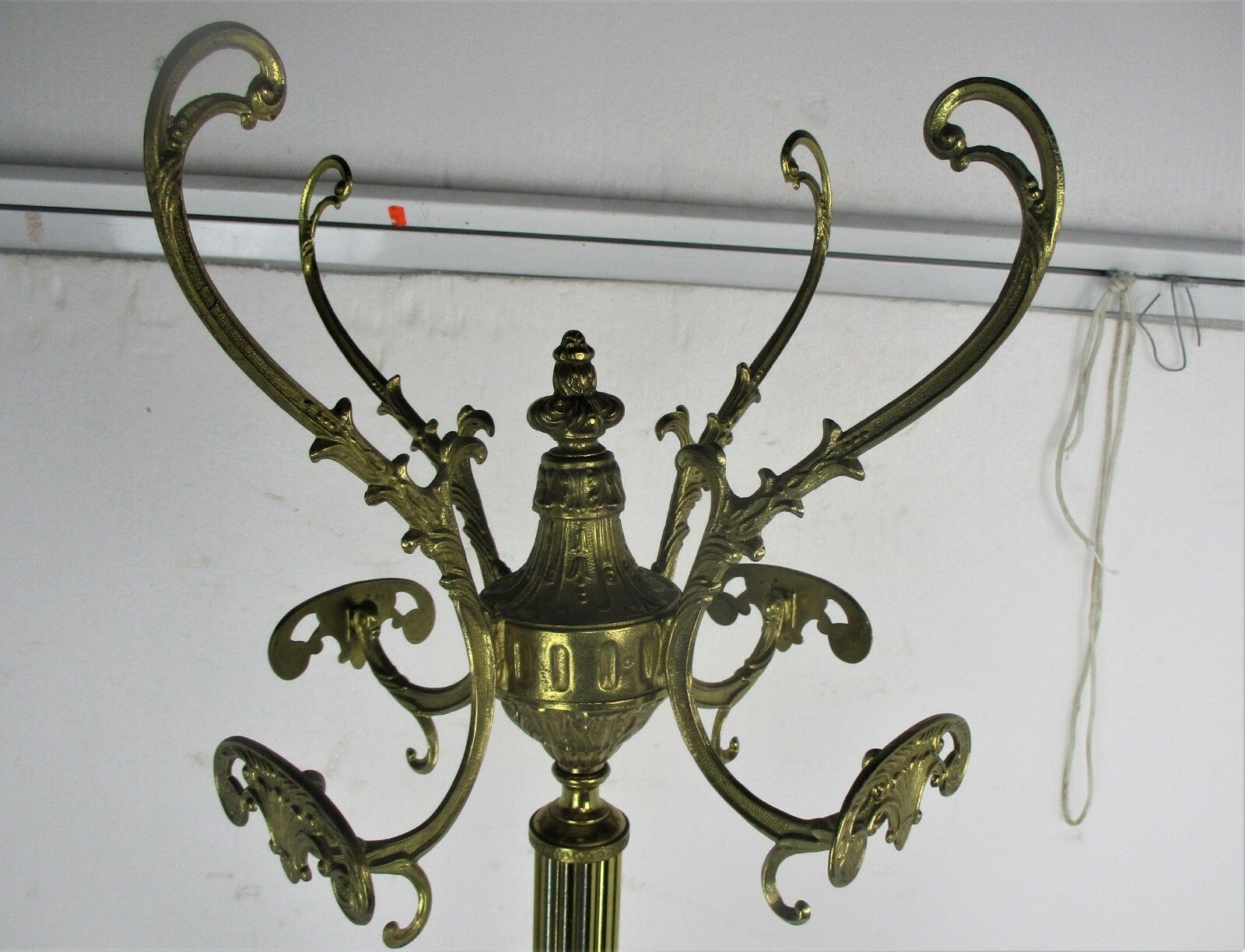 Standing Hall Tree Coat Hallway Rack Onyx Piece Brass Mermaids Base Eyecatcher photo vinterior