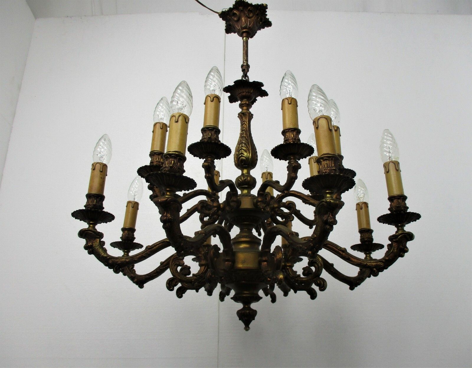 Impressive Chandelier Bronze 14! Lights Arm Ornate  Hollywood Regency Gorgeous photo Lighting