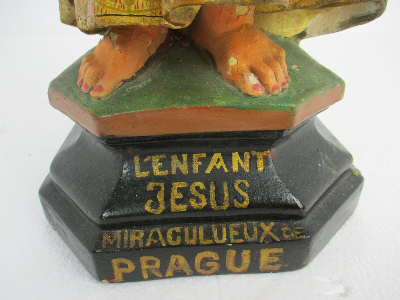Xl Statue Infant Of Prague Infant Jesus Santo Nino Plaster Chapel Antique 1900 photo Art