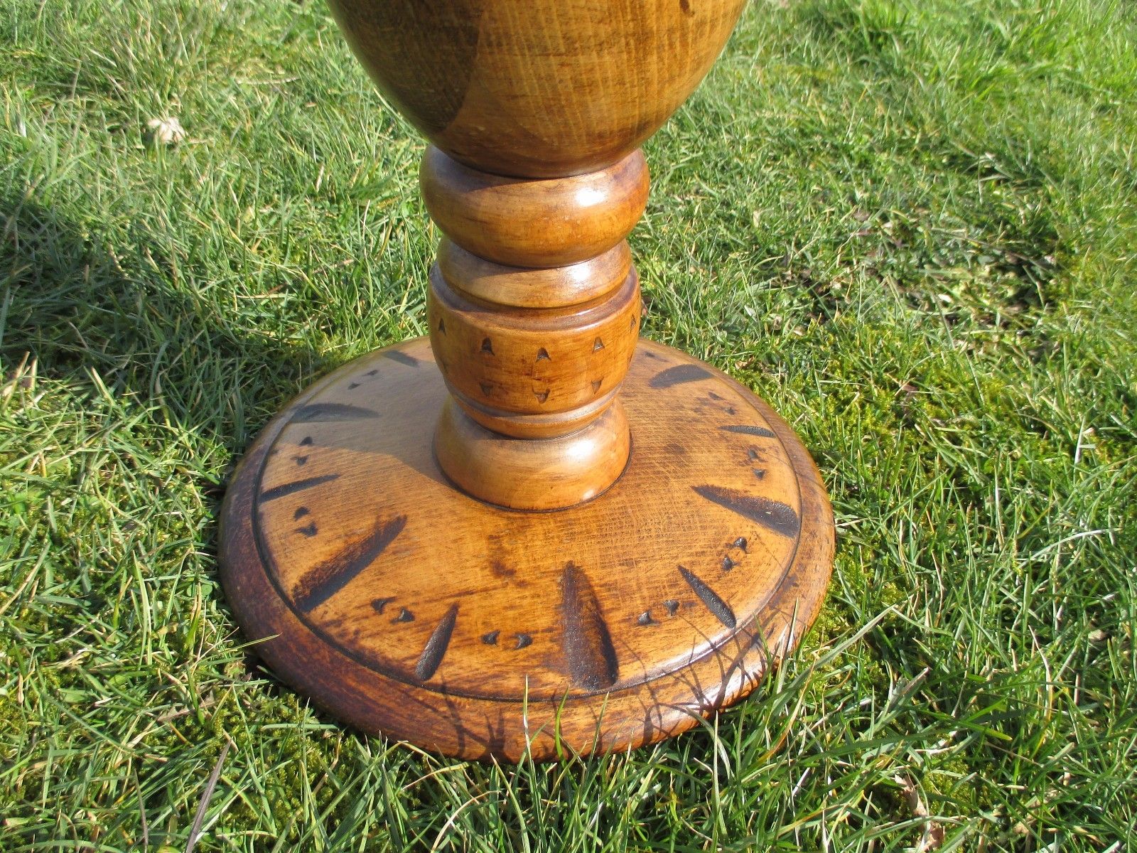 Gorgeous Ornate Carved Wood Pedestal Table Plant Stand Side Table 25.78" photo buy