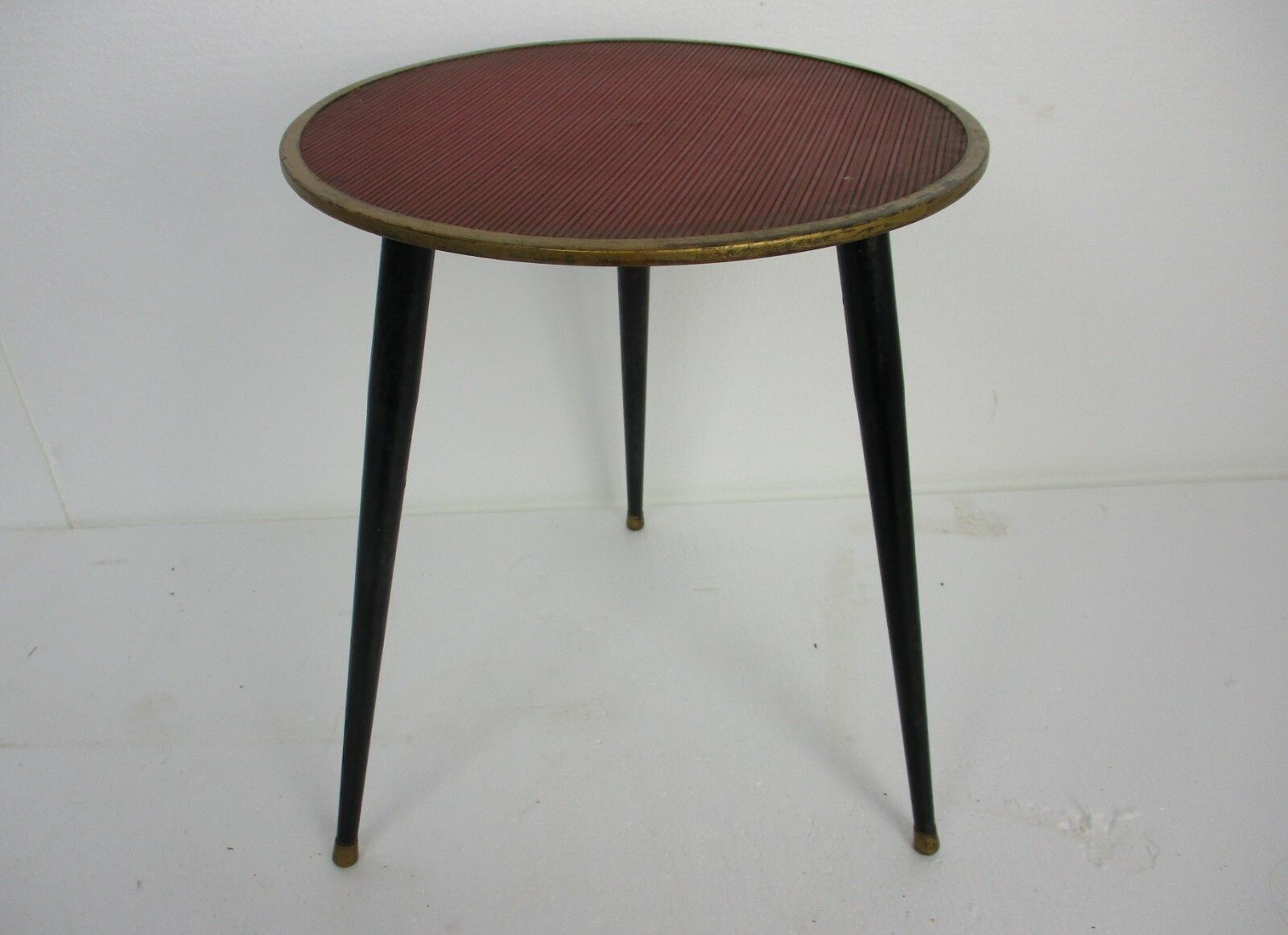 Small Side Table Mid Century  Modernist Coffee Table Plant Stand Brass Funky photo for sale