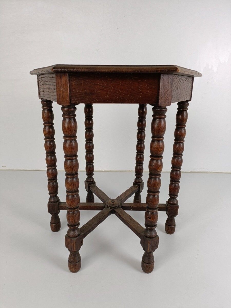 Antique Coffee Side Occasional Table Bobbin Legs Barn Farmhouse Style Gorgeous photo for sale