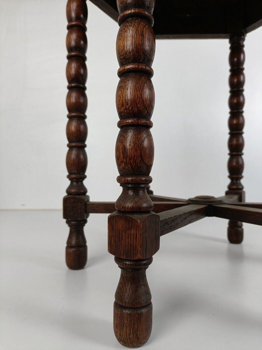 Antique Coffee Side Occasional Table Bobbin Legs Barn Farmhouse Style Gorgeous photo vintage