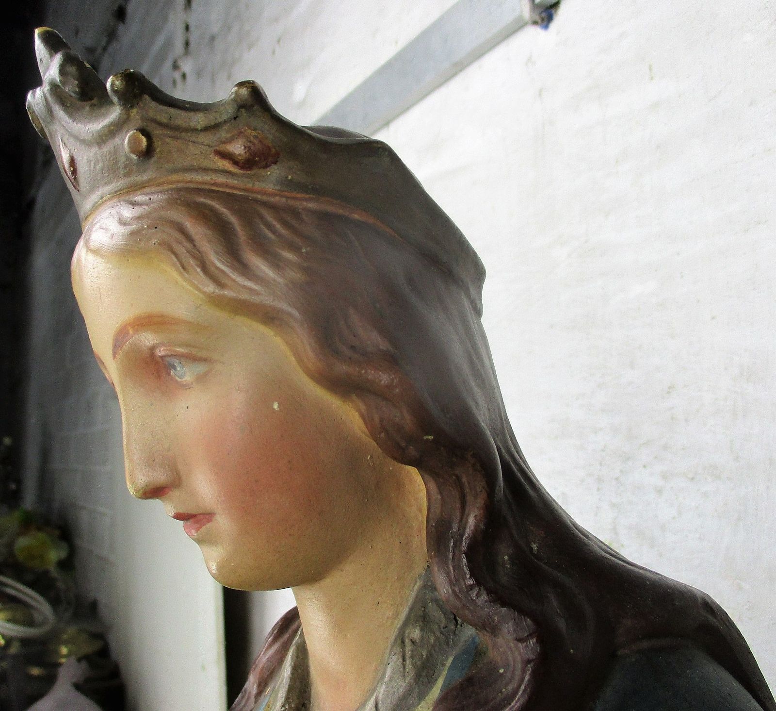 Xl Church Chapel Antique Plaster Statue Saint Barabara Great Martyr Holy Helpe photo Art