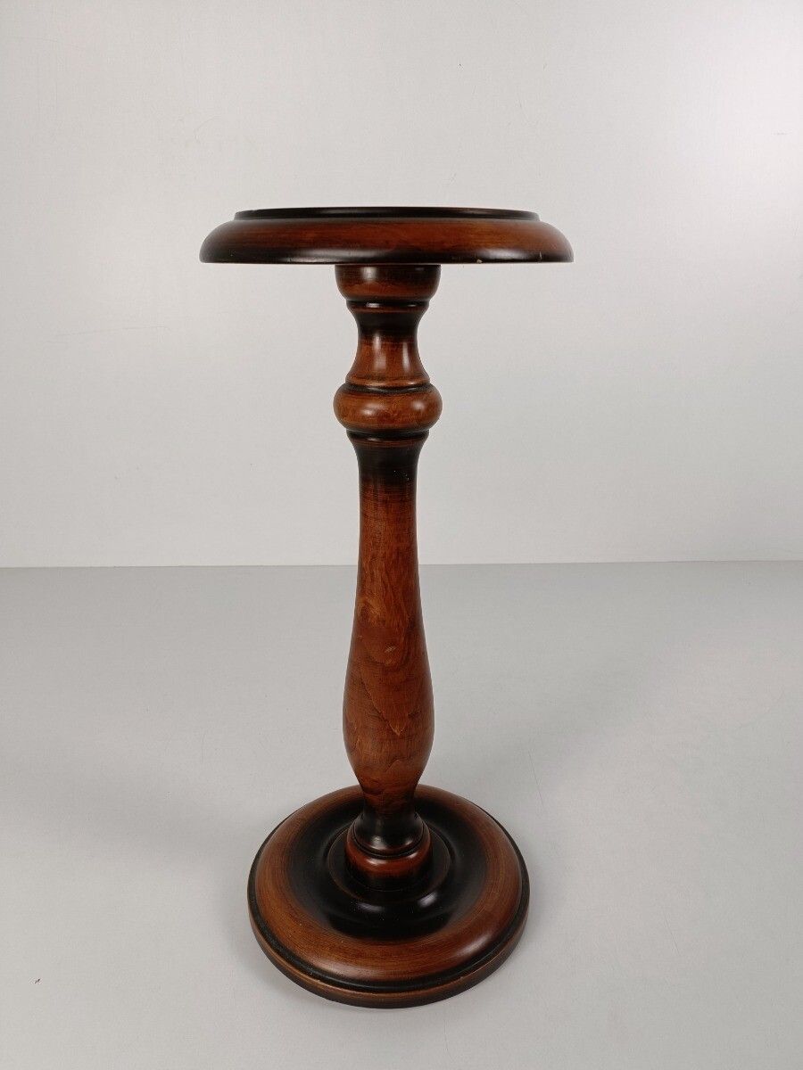 Vintage Pedestal Plant Stand Side Table Bonsai Table Cherry Wood Beautiful photo for sale