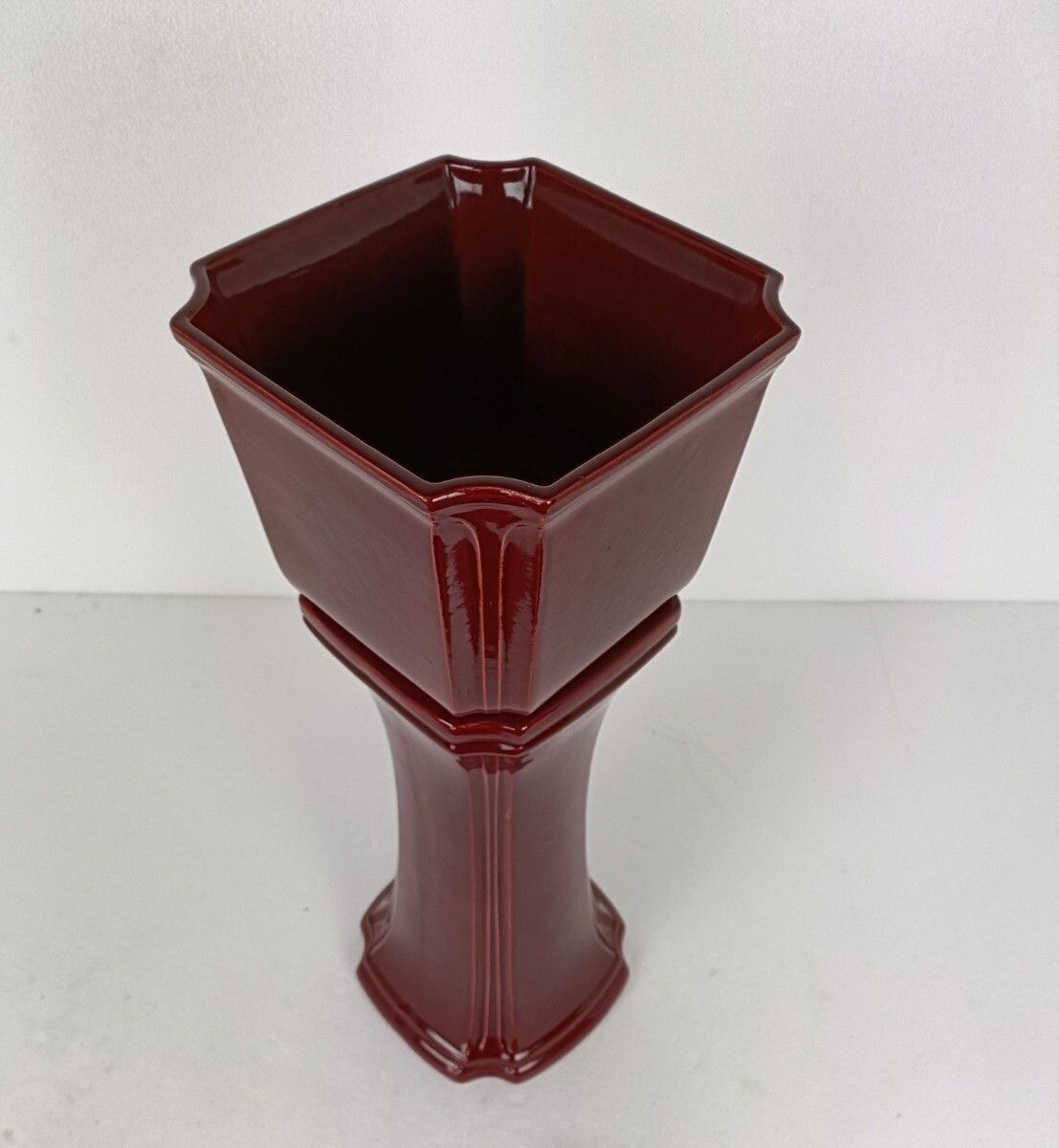 Vintage Planter Plus Pedestal Ceramic Pottery West Germany 1960 Scheurig Red Bea photo Home Decor