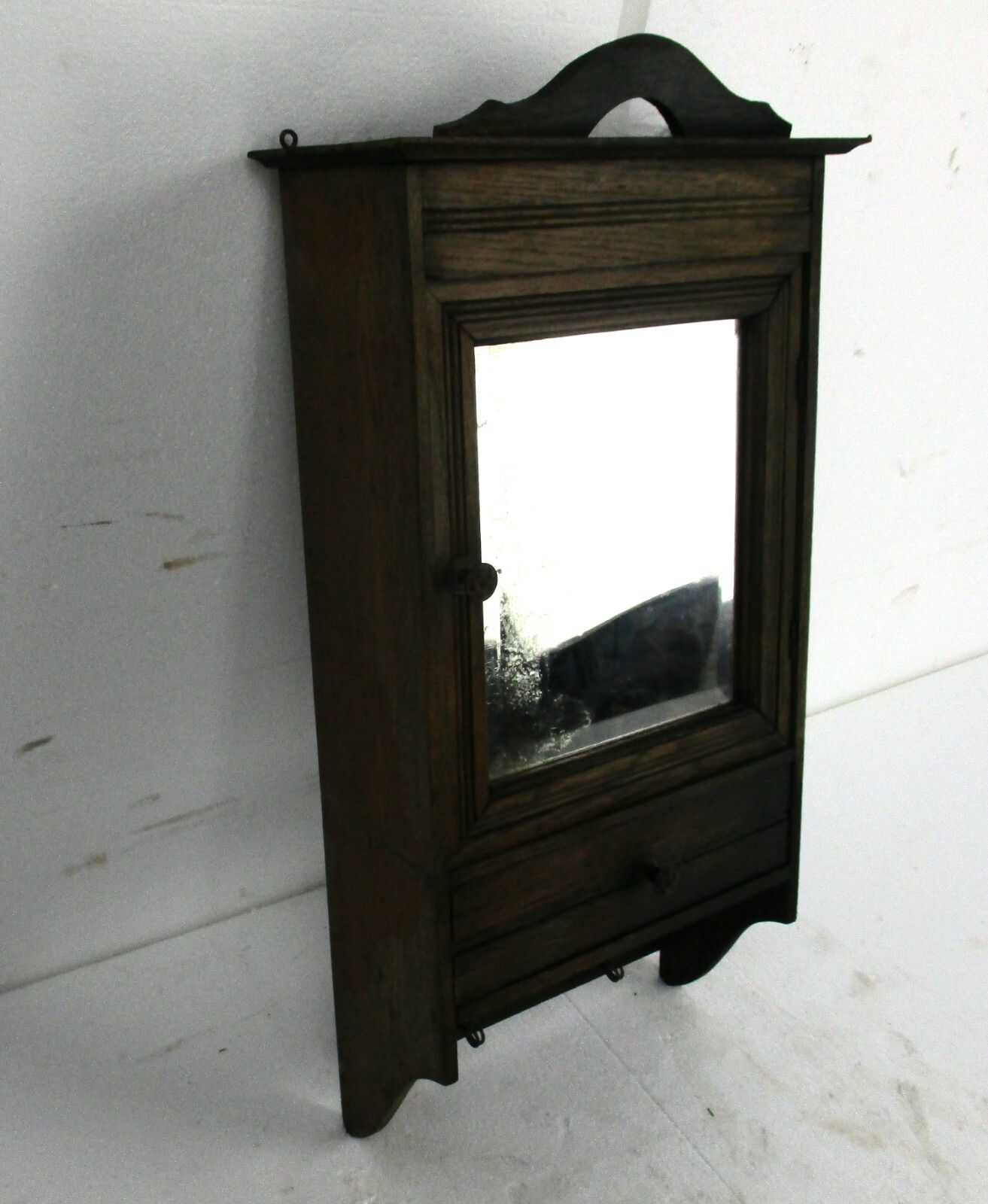 Large Kitchen Medicine Apothecary  Bathroom Cabinet Beveled Glass Towel Hooks photo buy