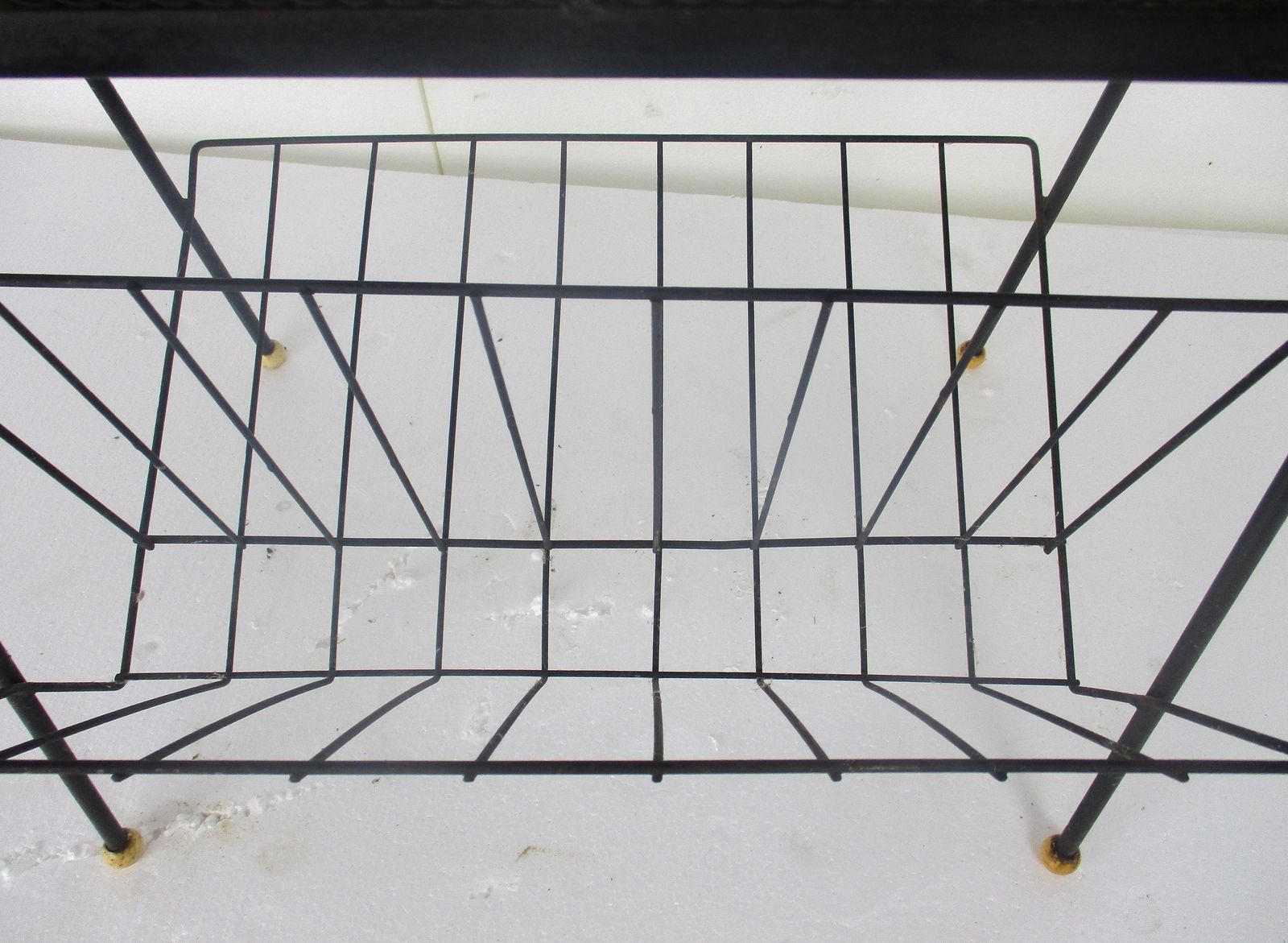 photo furniture Vintage Mid Century Modern Magazine Newspaper Basket Side Table  Tiles