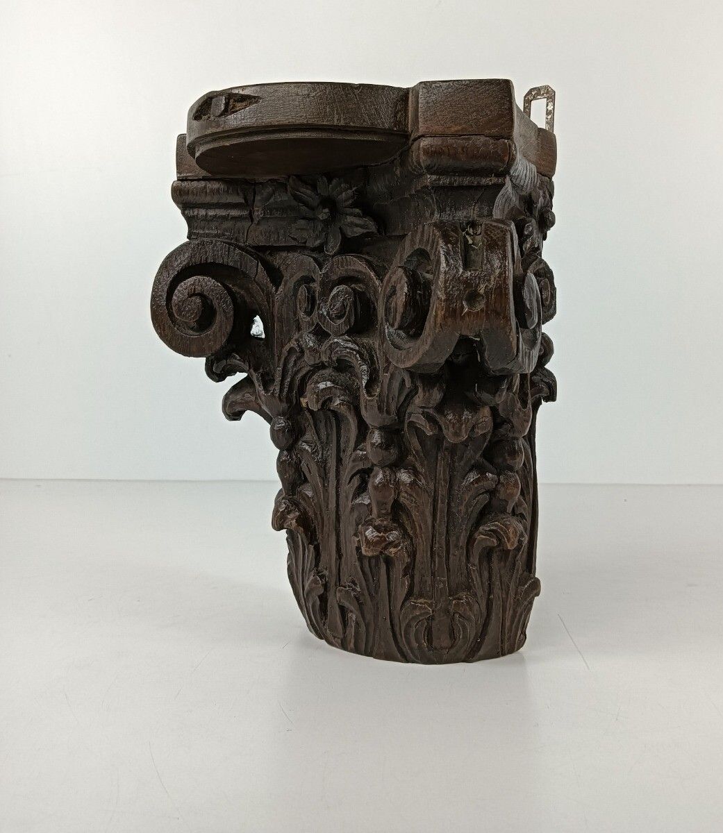 Antique Ornate Hand Carved Wood Wooden Wall Hanging Console Shelf Corbel 18th C photo buy