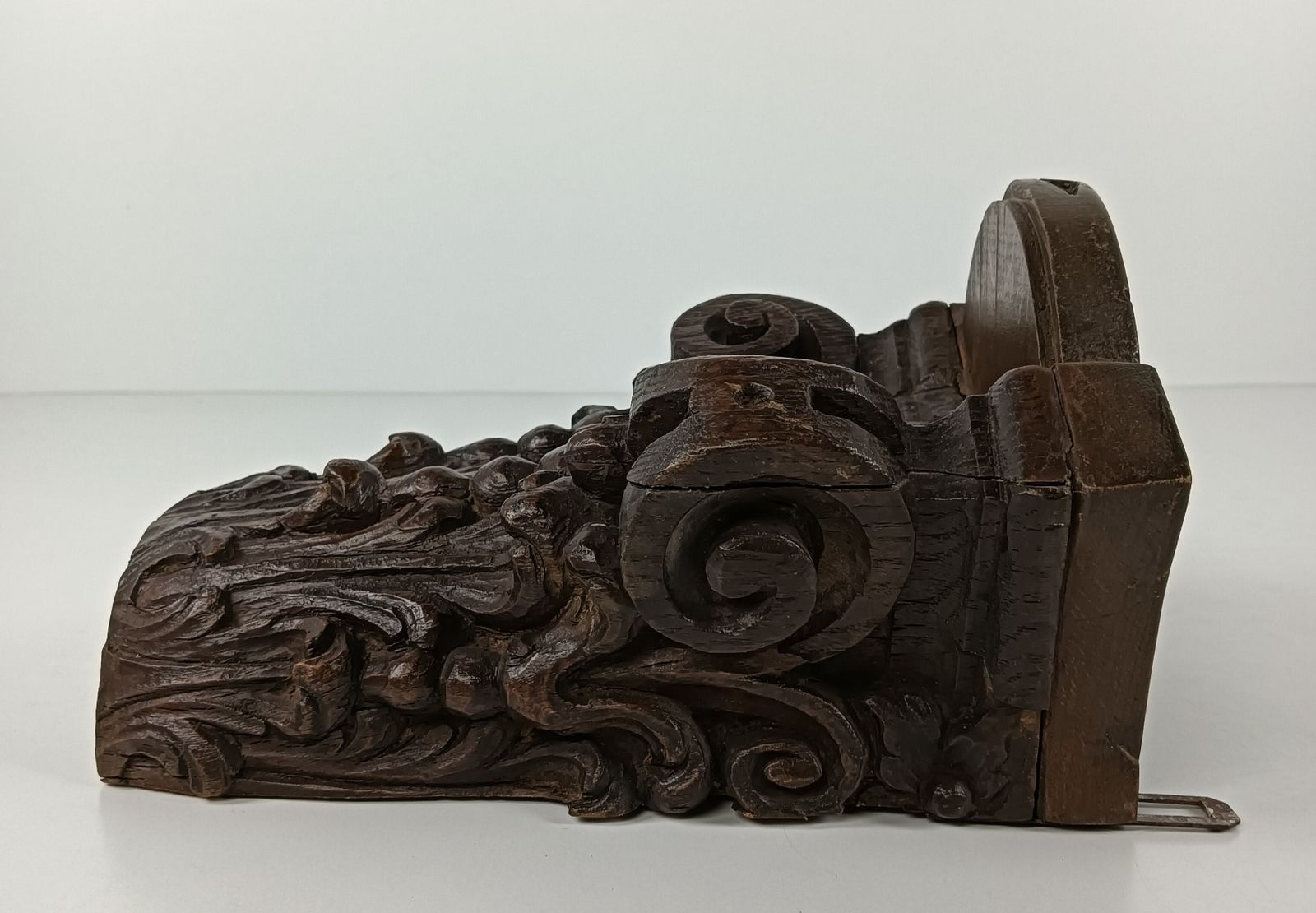 Furniture Antique Ornate Hand Carved Wood Wooden Wall Hanging Console Shelf Corbel 18th C photo