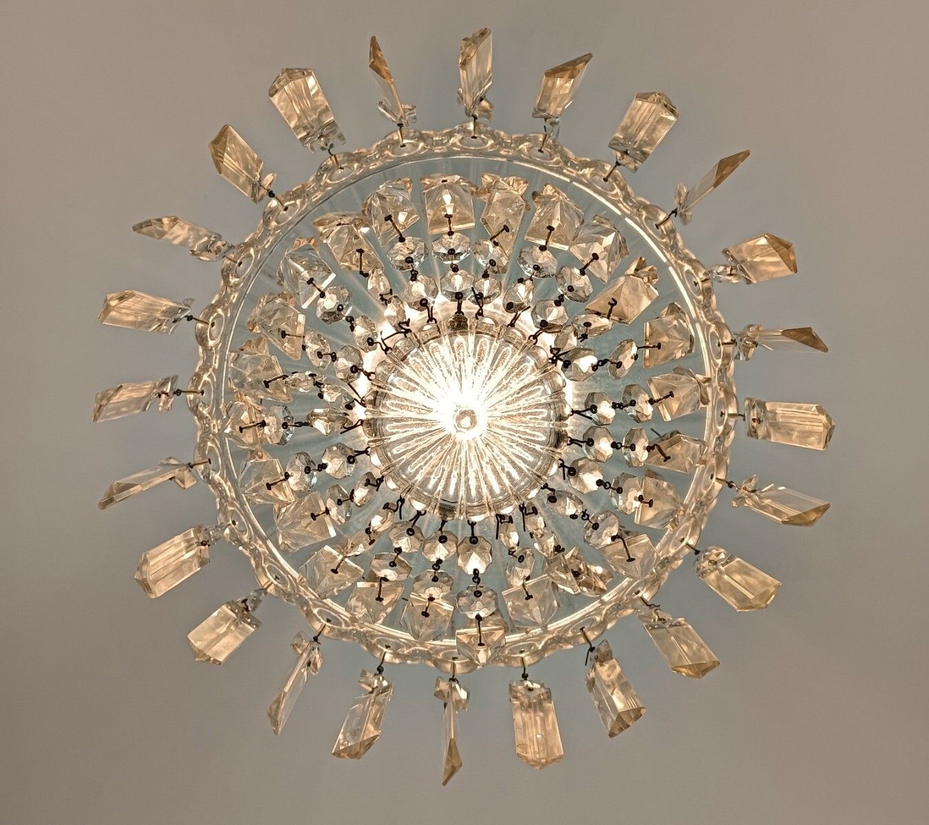 Small Bag Wedding Chandelier Glass Frame And Prisms Romantic Vintage 1 Light photo vinterior