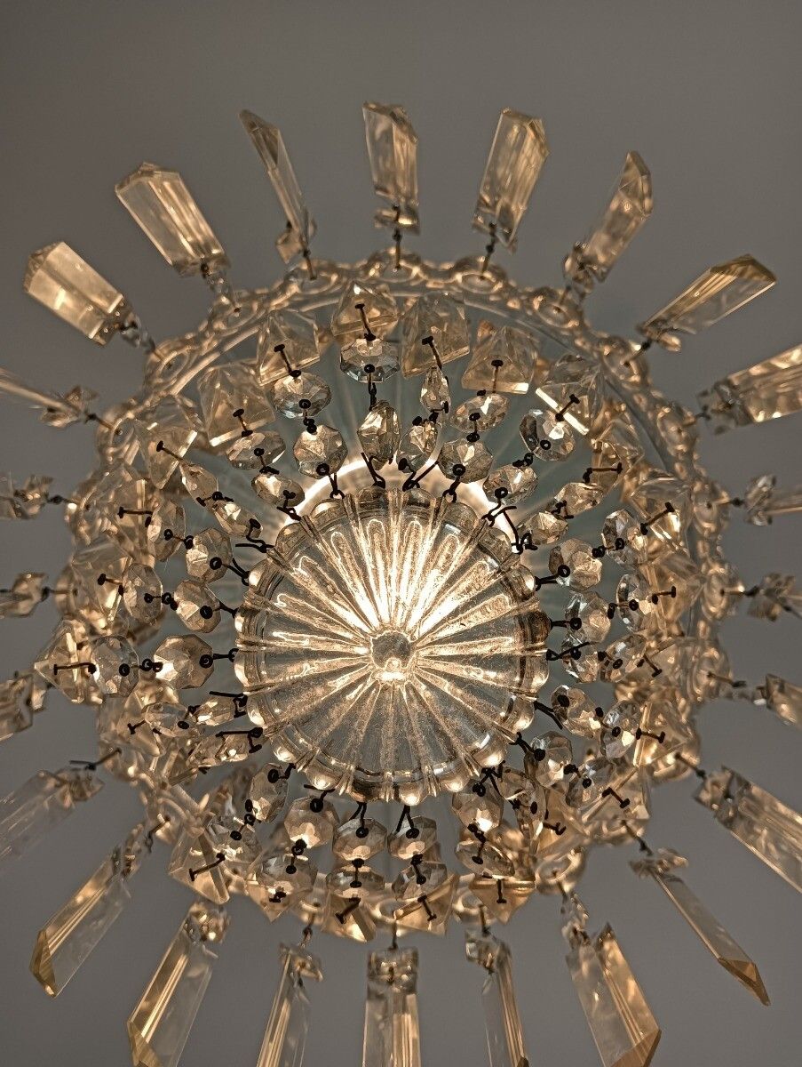 Small Bag Wedding Chandelier Glass Frame And Prisms Romantic Vintage 1 Light photo buy