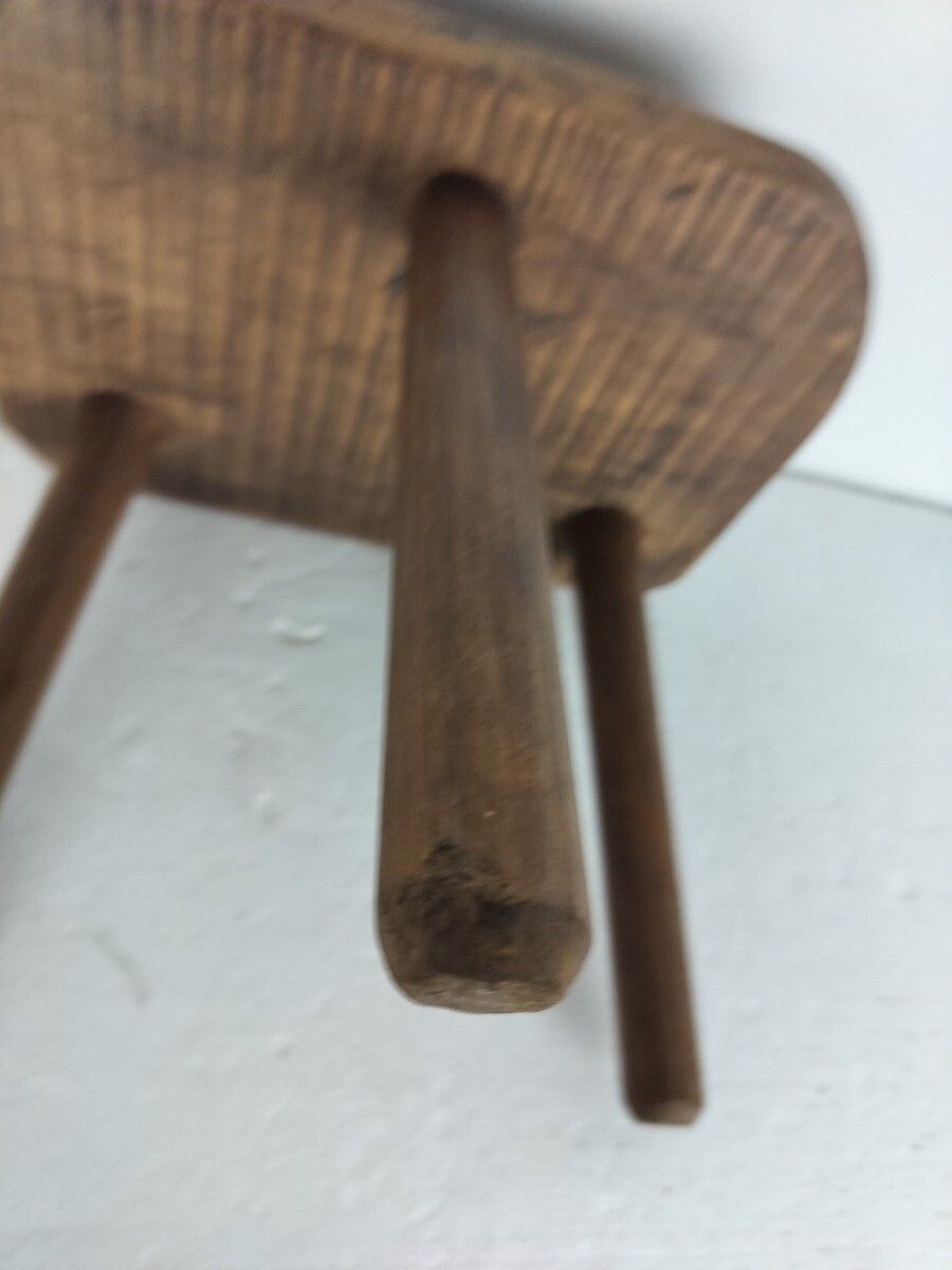 Furniture Vintage Milking Stool Pedestal Plant Stand Side Table Farmhouse Barn Style Tripo photo