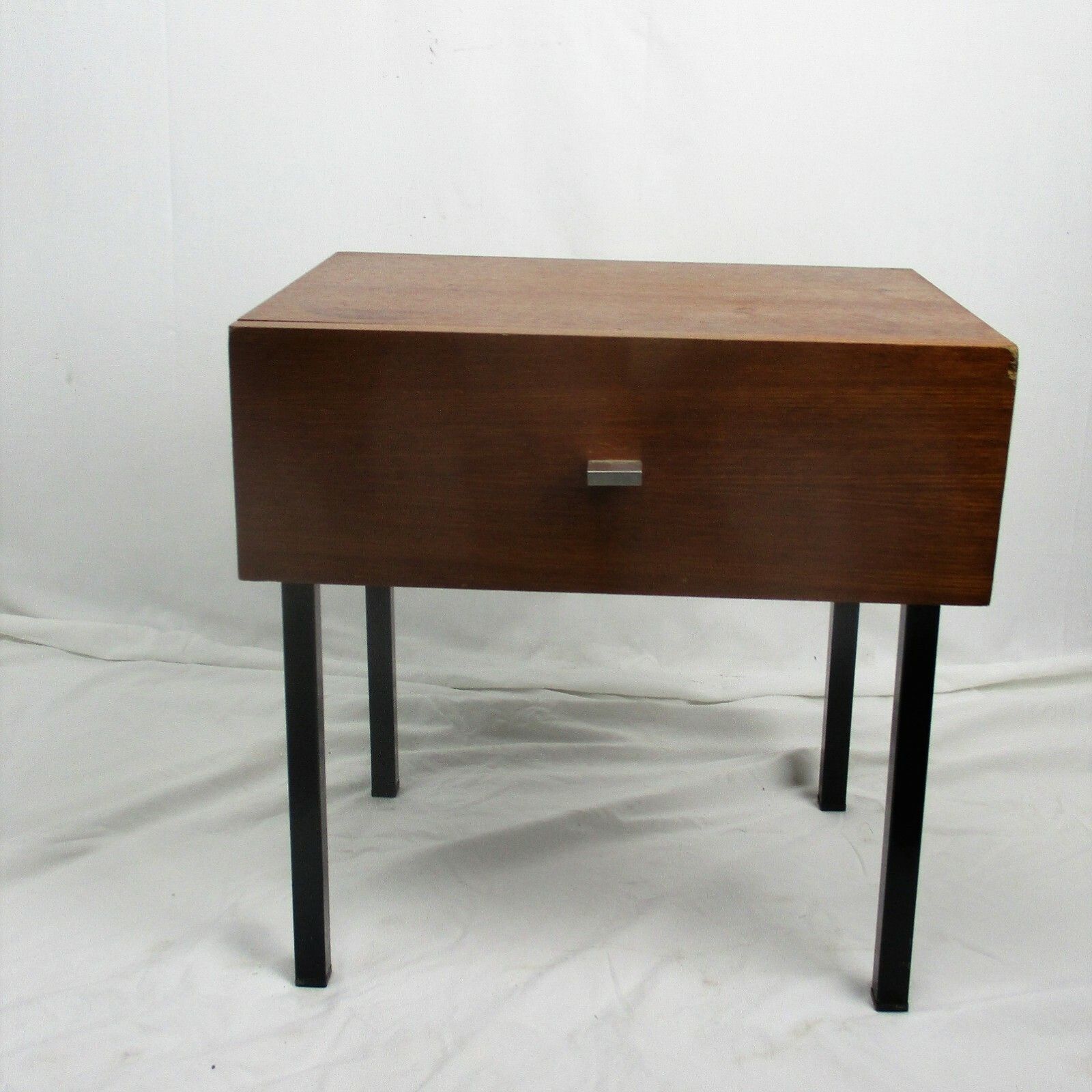Vintage Funky Nightstand Wood Mid Century Danish Modern Style End Table Commode photo furniture