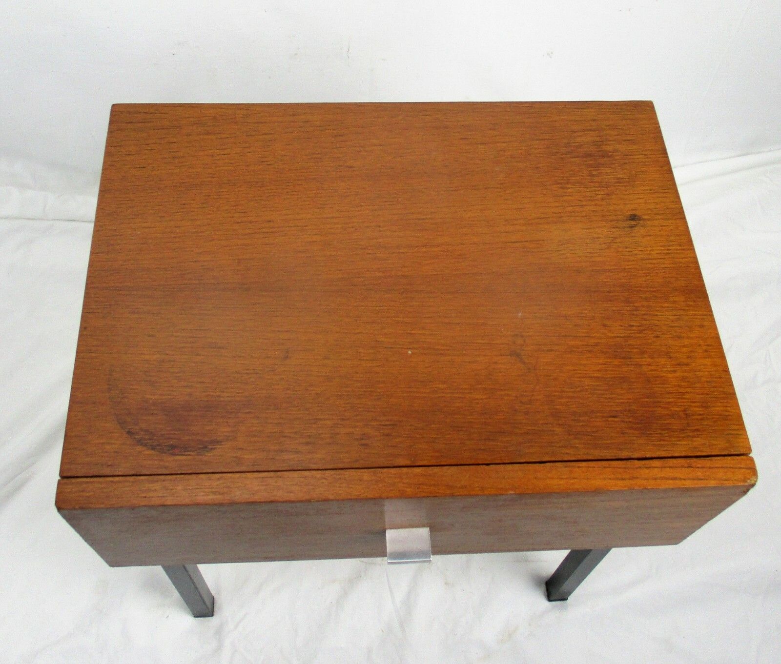 Vintage Funky Nightstand Wood Mid Century Danish Modern Style End Table Commode photo for sale