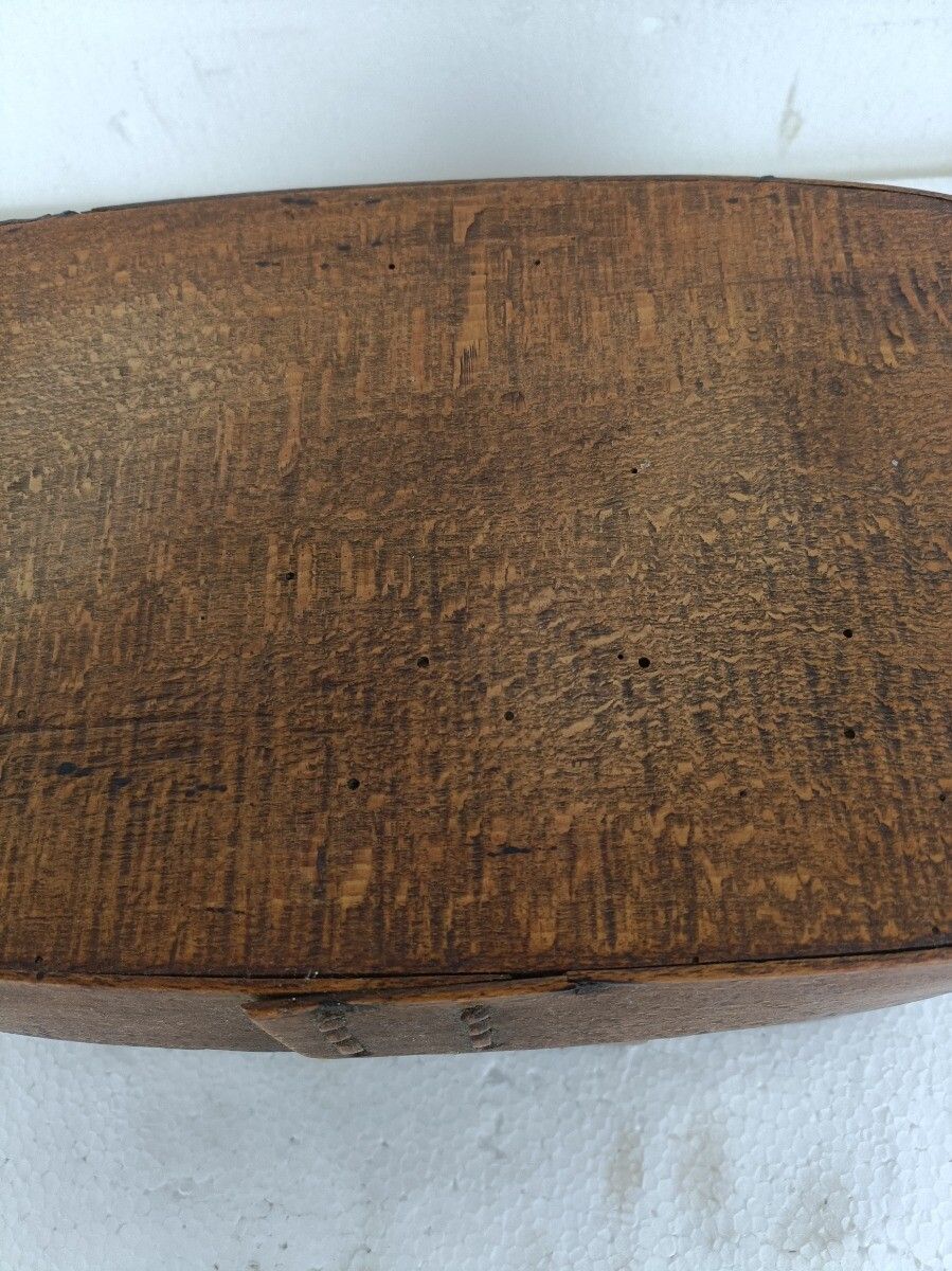 Antique Oval Wooden Cheese Box Bent Wood Primitive Htf Art Nouveau photo for sale