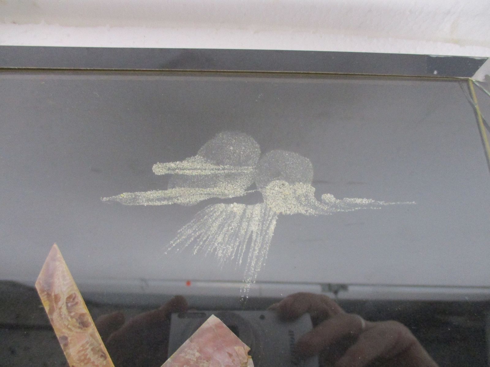 Shadow Box Shrine Wall Glass Panel Lovely Religious Scene Jesus Christ Carrying photo Art
