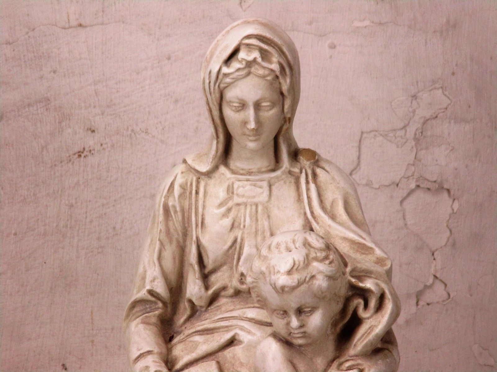 Large Lady Of Bruges Virgin Mary Madonna Della Sedia Seggiola Plaster Statue photo furniture