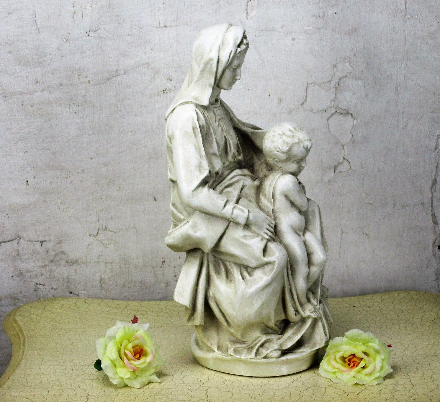 Large Lady Of Bruges Virgin Mary Madonna Della Sedia Seggiola Plaster Statue photo Art