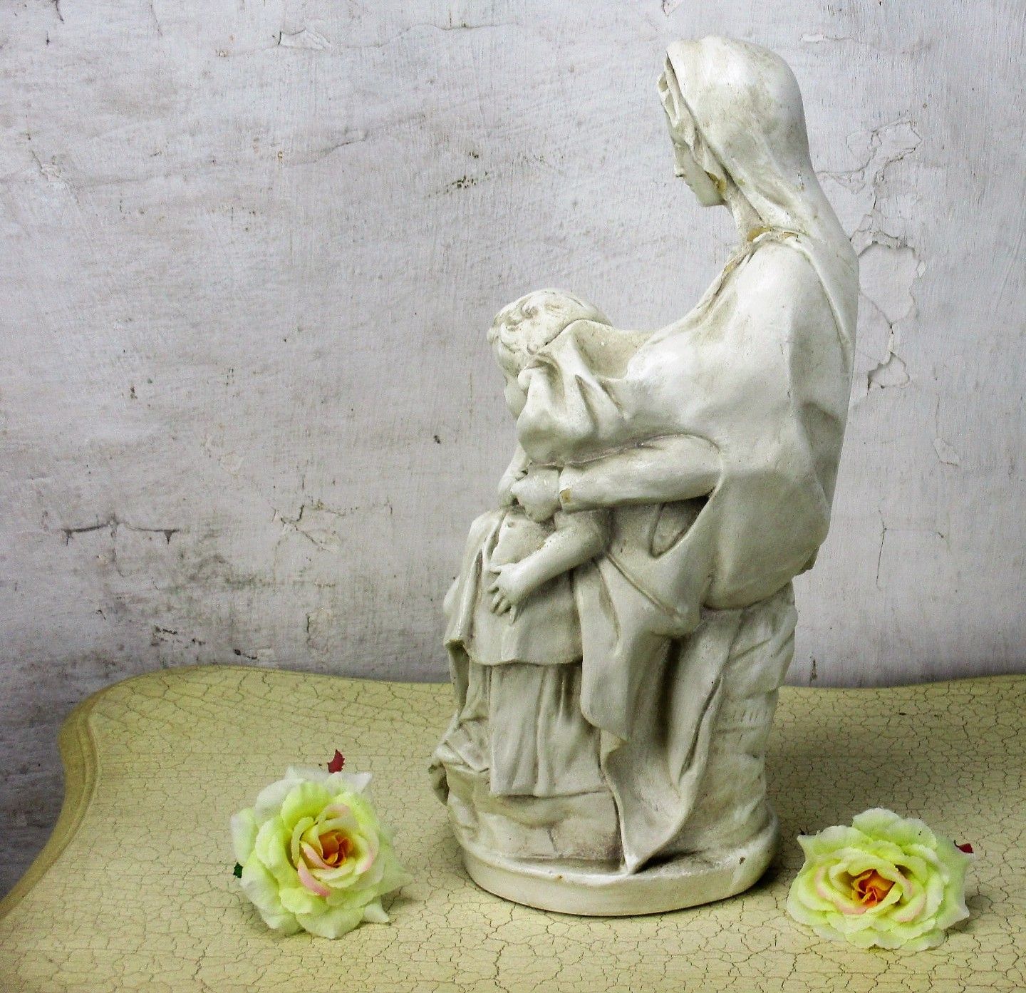 Large Lady Of Bruges Virgin Mary Madonna Della Sedia Seggiola Plaster Statue photo vinterior
