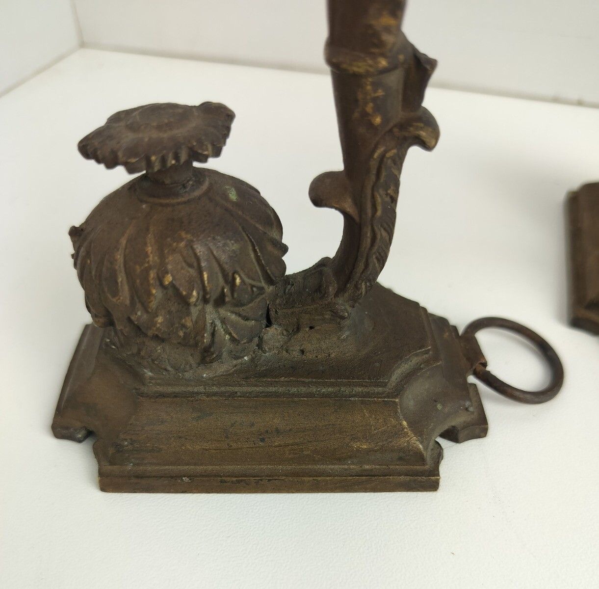 18th Century Antique Brass Wall Mounted Candle Holders Ornate Rare photo vinterior