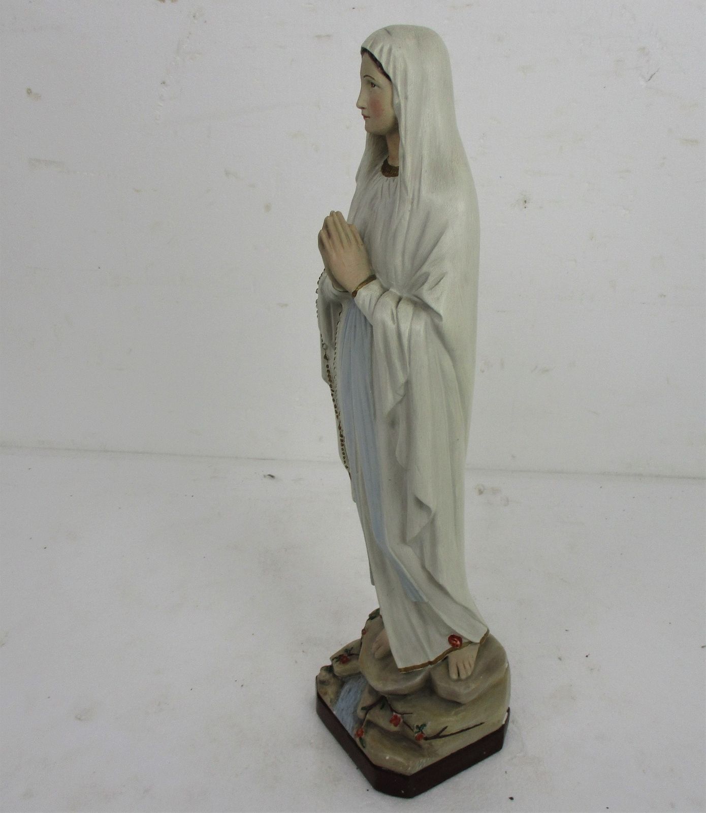 Large Statue Virgin Mary Madonna Plaster Folded Hands Chapel Gorgeous Face 24.4& photo buy