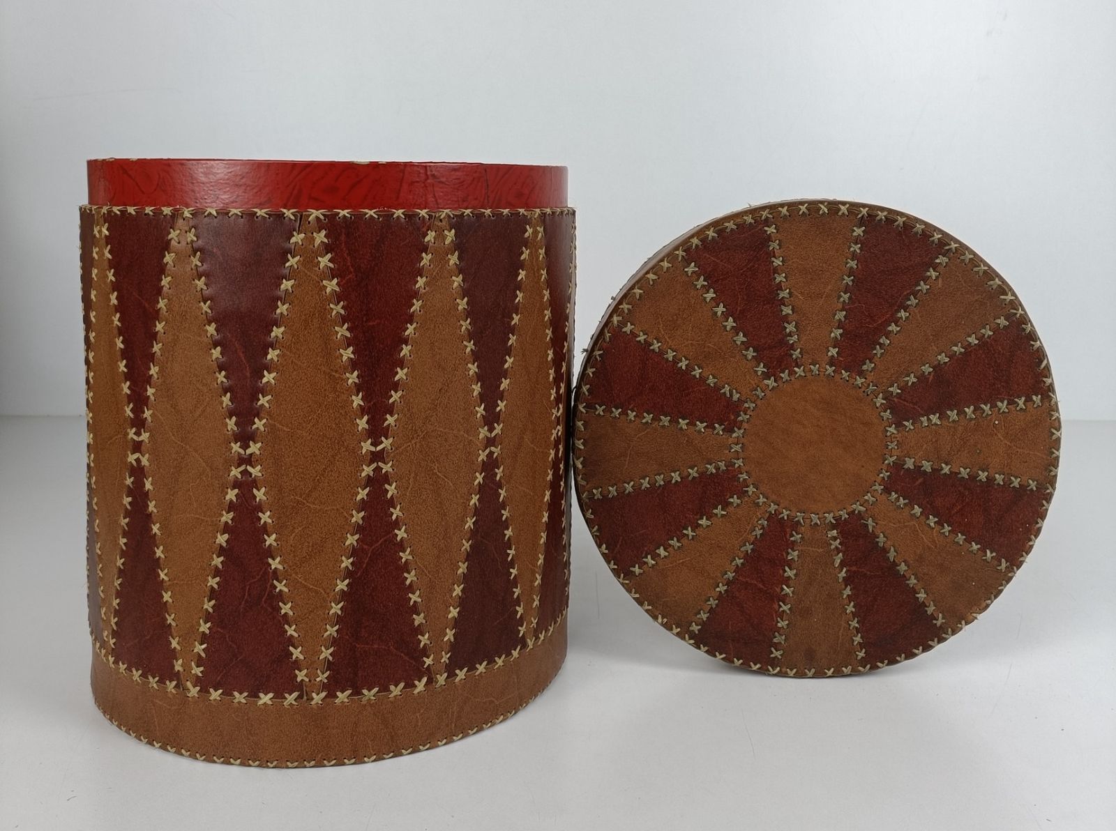photo furniture Retro Patchwork Footstool Stool Pouf Cut And Sew Ottoman Seat Vintage Funky Orga