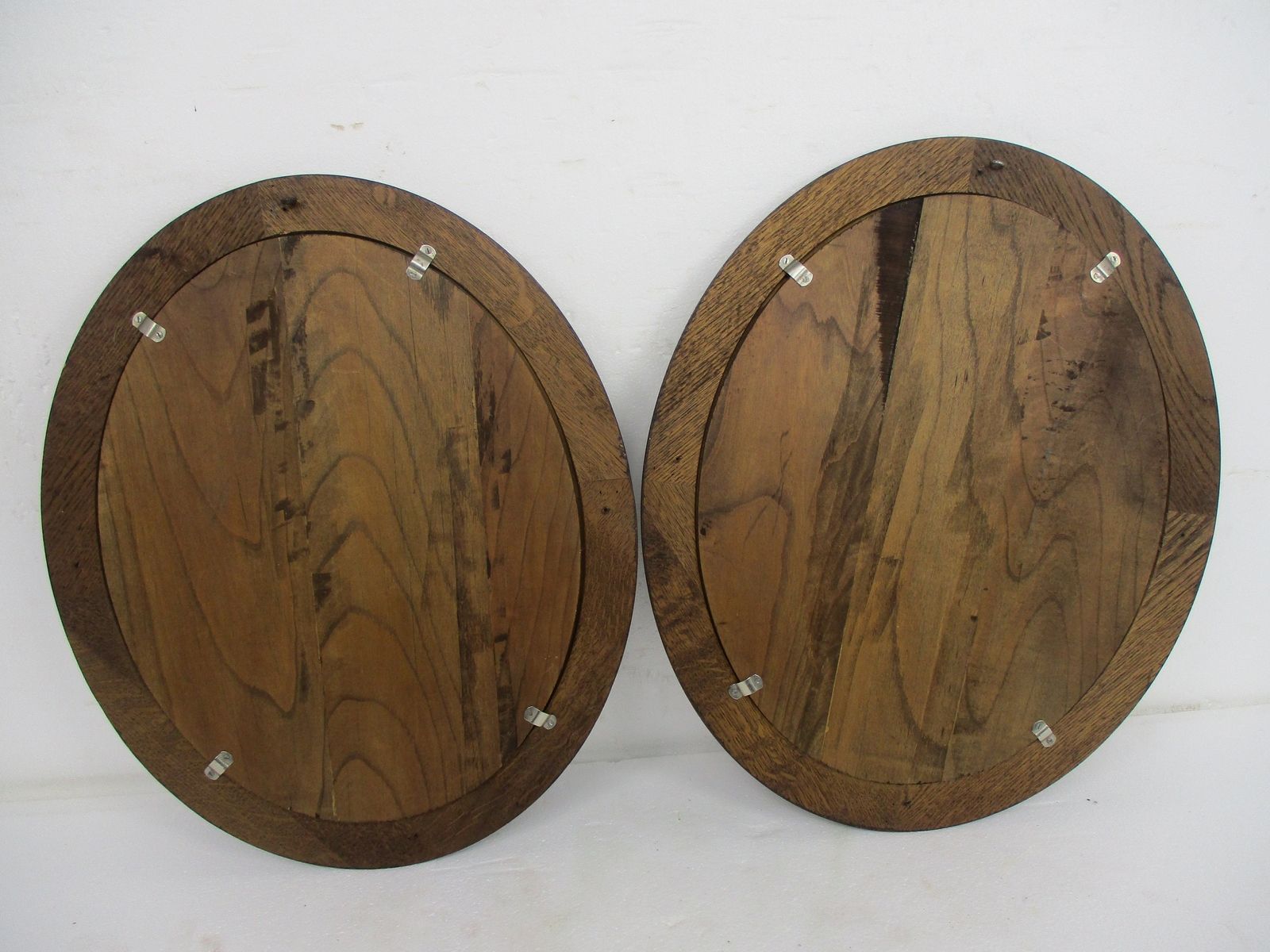 photo furniture Pair Hand Carved Wooden Medallions Wall Panel Bas High Relief Tableaux Hunt Phea