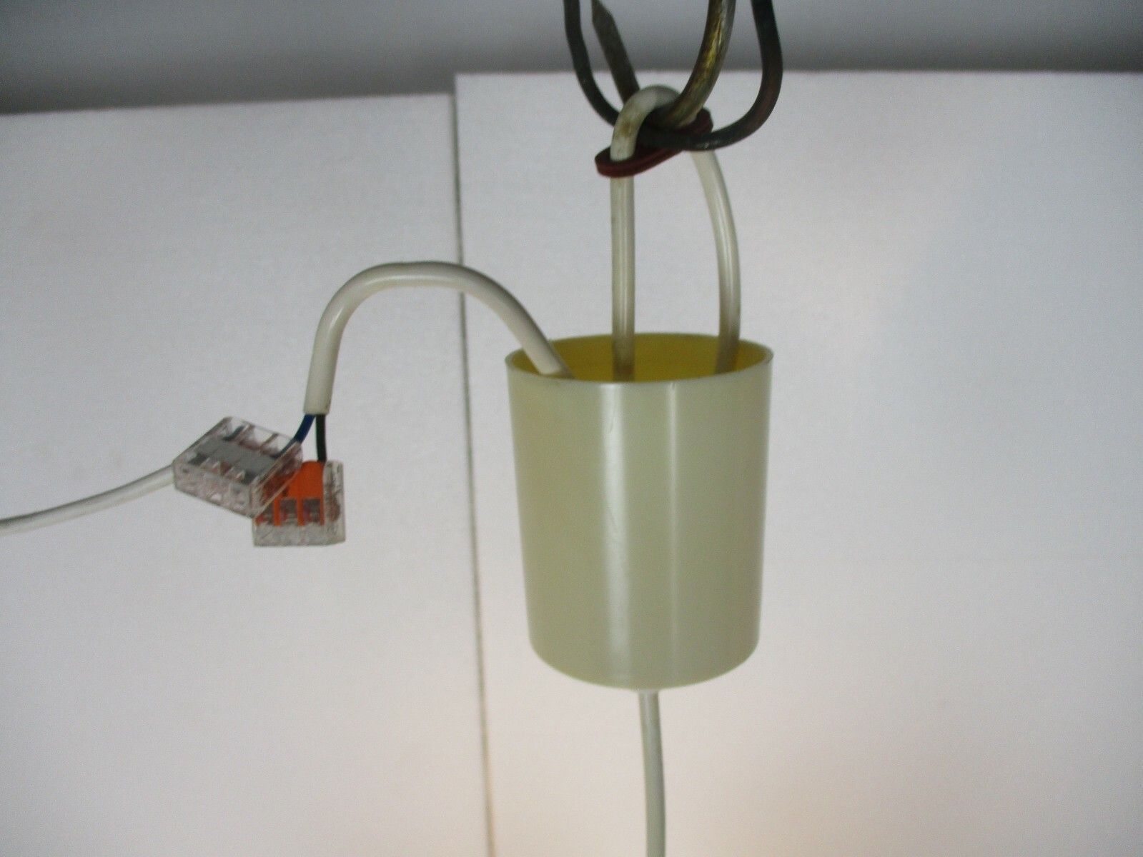 photo furniture Chandelier Pendant 1 Light Frosted Ice Hard Plastic Germany German Vintage