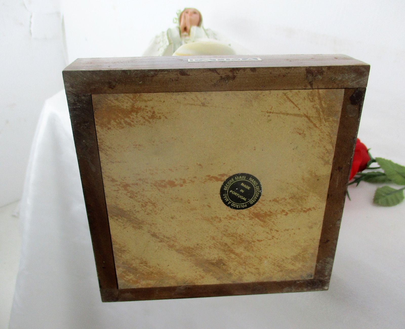 photo for sale Large Statue Our Lady Fatima Portugal Resin Glass Eyes Lovely 29.92"