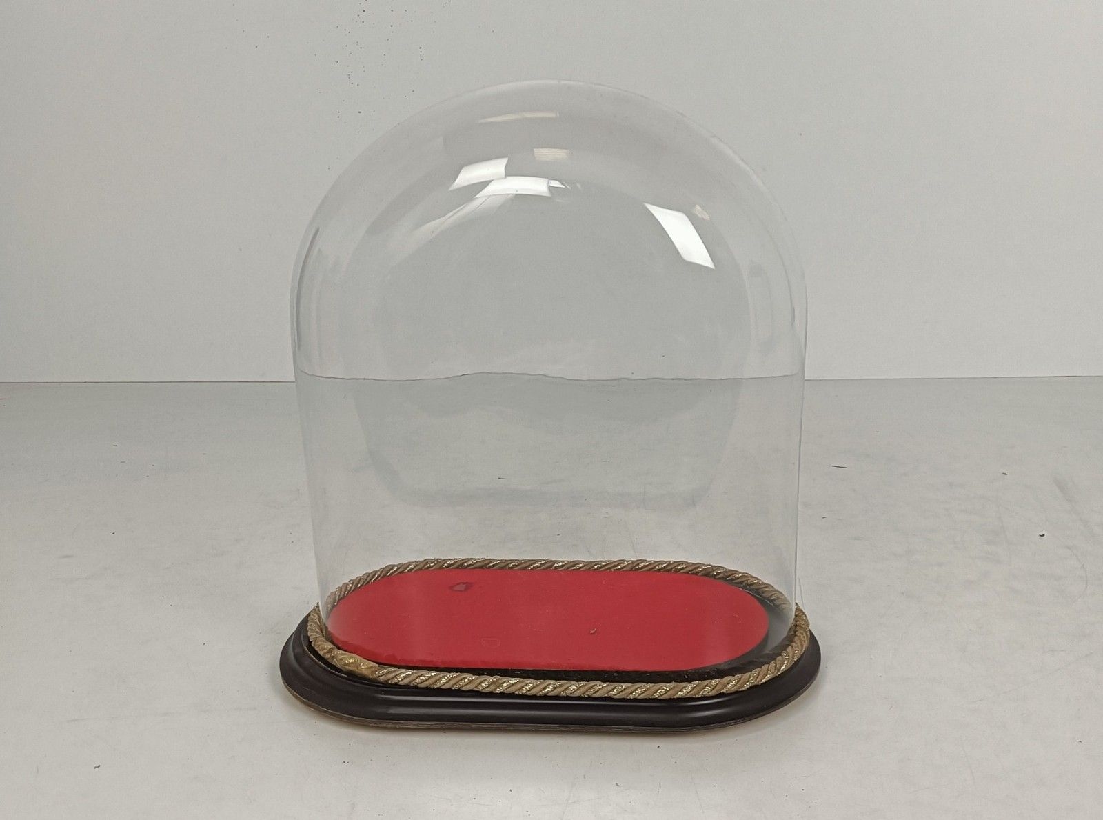Antique Victorian Oval Hand Blown Glass Globe Dome Doll Clock 13.77"H 12.59"W6.2