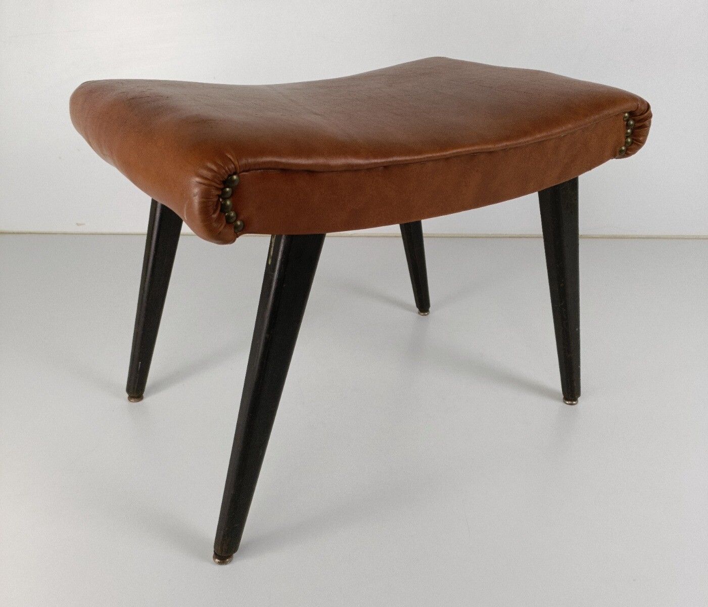 Vintage  Footstool Ottoman Foot Rest Bench Poof Mid Century Modern photo for sale