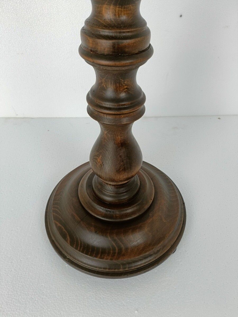 Hand Carved Wooden Barley Twist Pedestal Display Side Table Plant Stand Barn Cou photo 445.0
