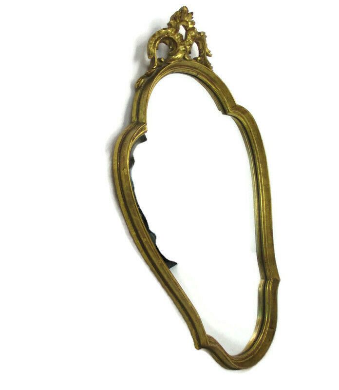 Maison Deknudt Ornate Mirror Resin Gold Gilded Ornate Hollywood Regency Rococo photo furniture