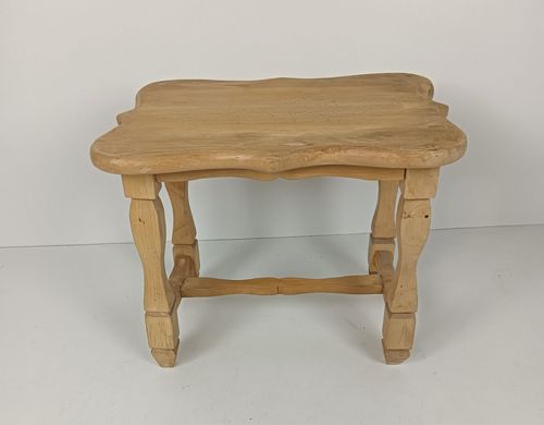 Pale Wooden Footstool Ottoman Bench Farm Style Vintage Plant Stand Pedestal photo 121.0