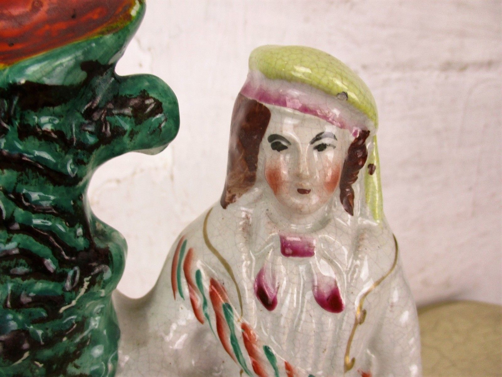 Antique Staffordshire  Porcelain Pottery Figurine Statue  Young Man Hunter Deer photo Home Decor