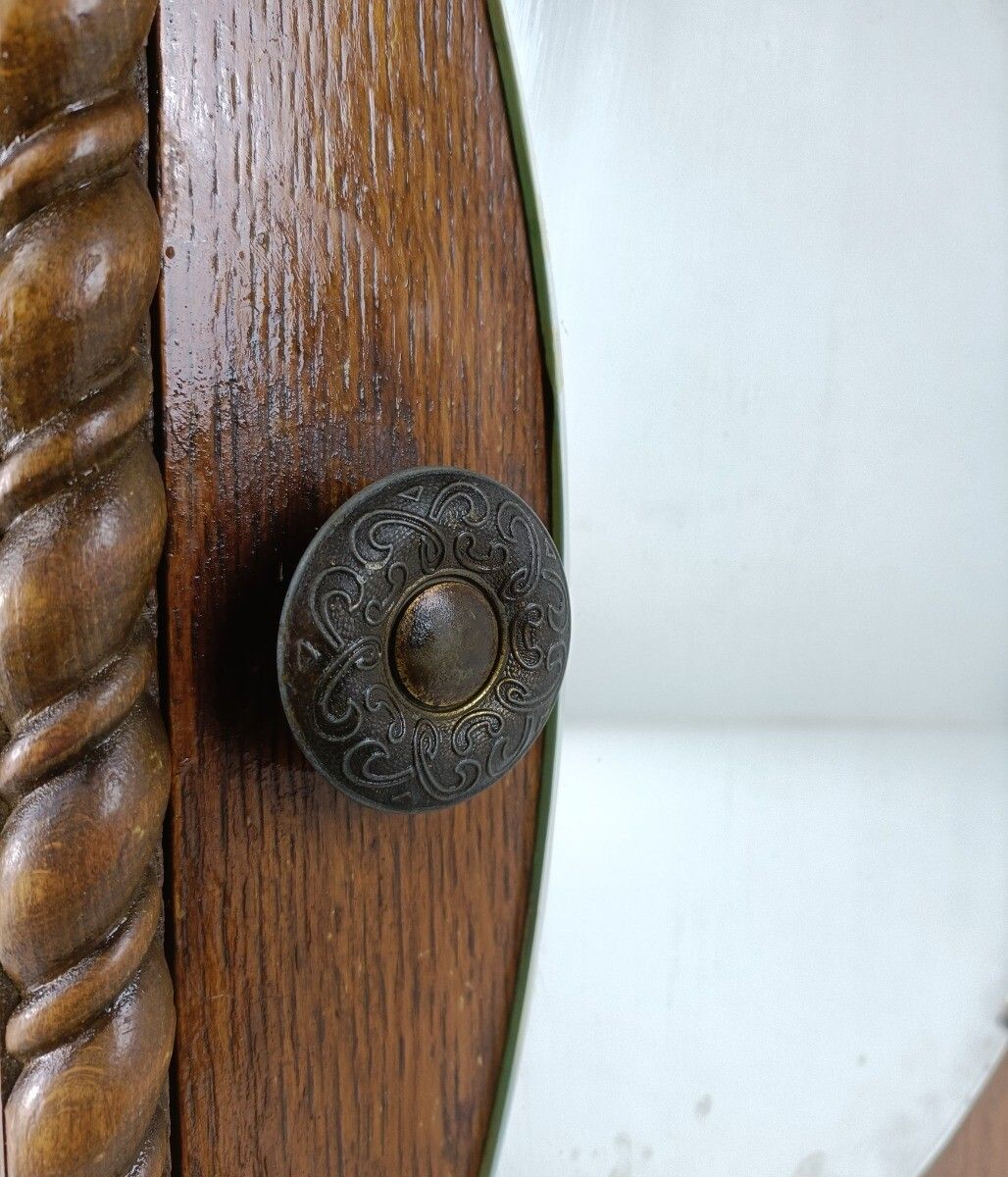 Magnificent Apothecary Medicine Cabinet Antique Wood Barley Twist Kitchen Bathro photo vinterior