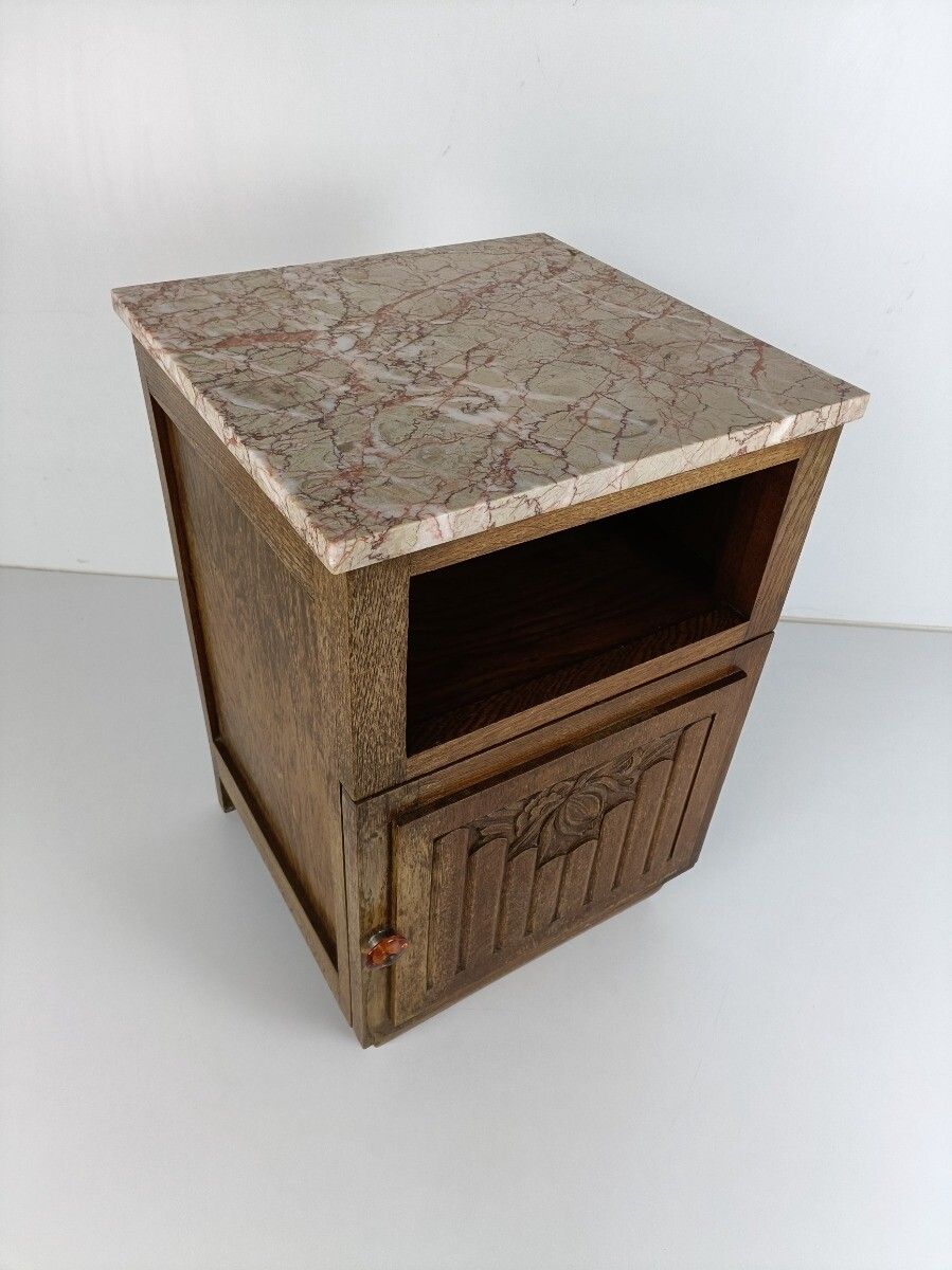 Antique Art Deco Art Nouveau  Marble Top Side Cabinet End Table Nightstand  Barn photo furniture
