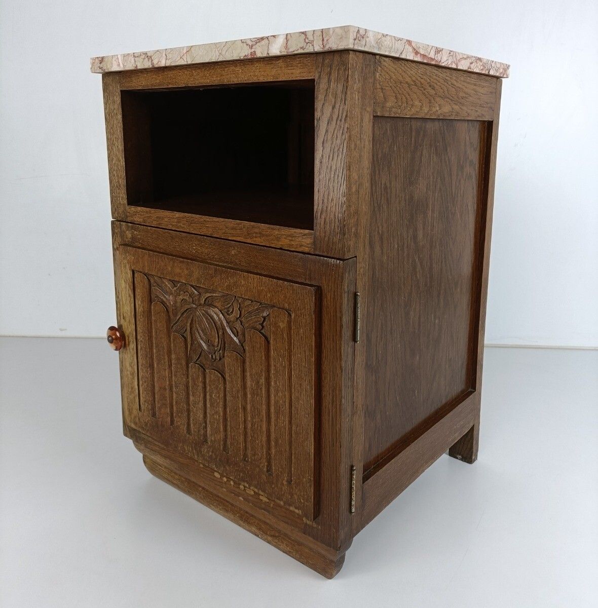 Antique Art Deco Art Nouveau  Marble Top Side Cabinet End Table Nightstand  Barn photo vinterior