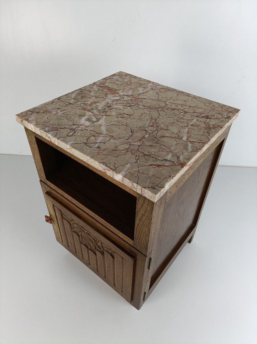 Antique Art Deco Art Nouveau  Marble Top Side Cabinet End Table Nightstand  Barn photo buy