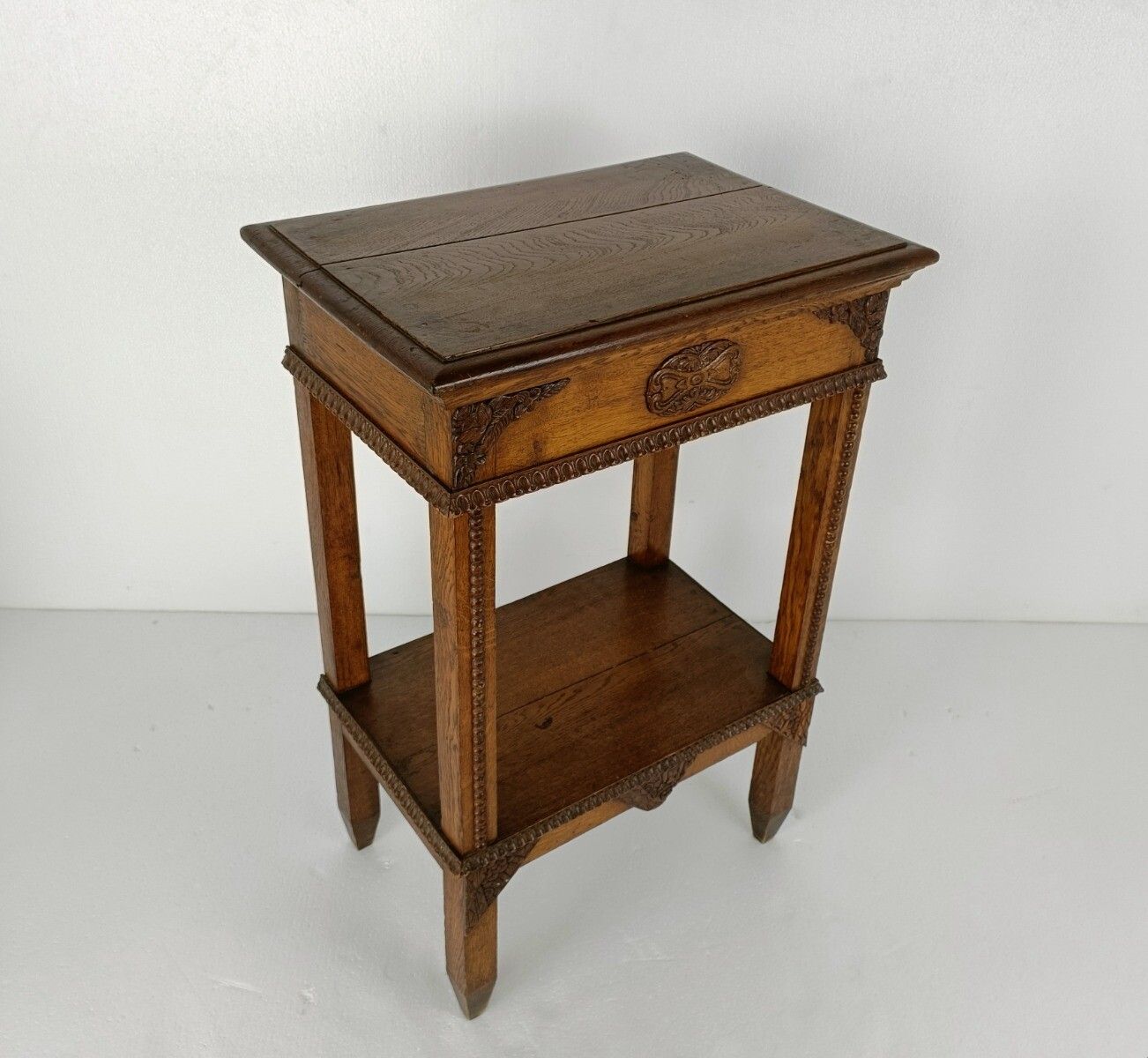 Antique Side Occasional Table Two Tier Hobnails Rare Gorgeous France photo furniture